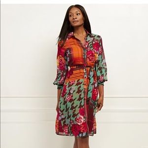 New York and Company belted shirt dress